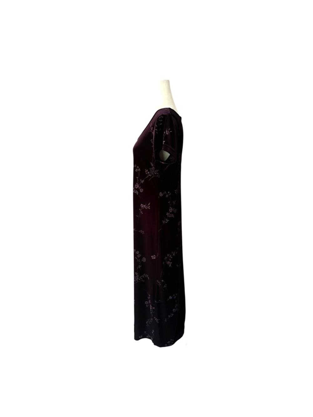 Vintage Dark Purple Velvet Maxi Dress Whimsigoth - Picture 3 of 4